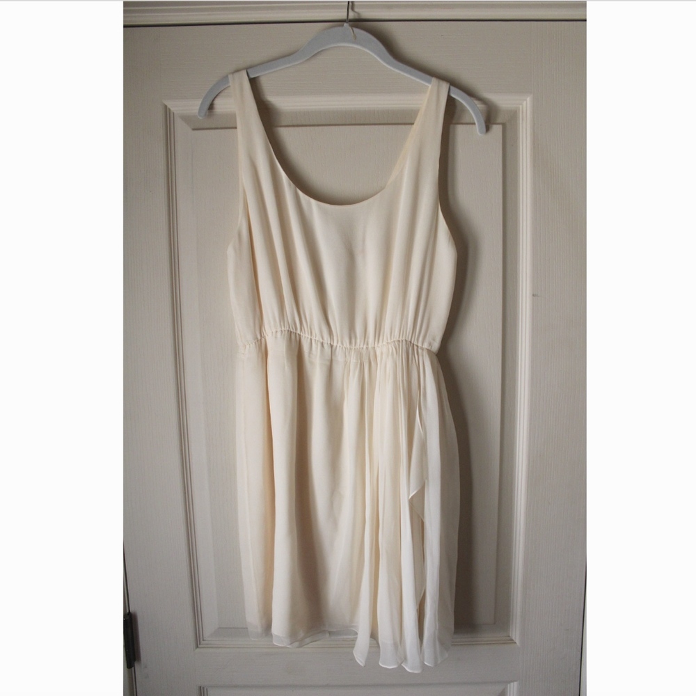 Cream Silk Dress with Sheer Silk Layers